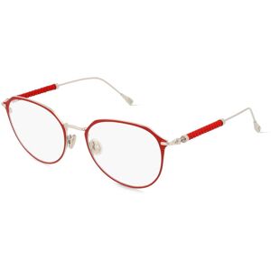 Marcolin Deutschland Tod's TO5246 Unisex-Brille inkl. Gläser Vollrand Rund Metall-Gestell 51mm/18mm/140mm, rot