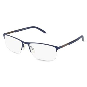 Safilo Tommy Hilfiger Eyewear TH 1692 Herren-Brille inkl. Gläser Halbrand Eckig Metall-Gestell 57mm/18mm/145mm, blau