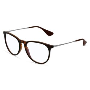 Ray-Ban RB 4171 ERIKA BL Damen-Blaulichtfilterbrille ohne Sehstärke Vollrand Panto Kunststoff-Gestell, braun