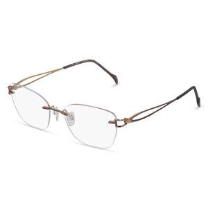 Fielmann ROW Fielmann COMFORT 117 CL Damen-Brille inkl. Gläser Randlos Eckig Titan-Gestell 52mm/17mm/135mm, grau