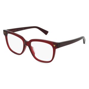 Kering Eyewear Bottega Veneta  BV1257O Damen-Brille inkl. Gläser Vollrand Eckig Recycled Acetat-Gestell 53mm/16mm/145mm, rot