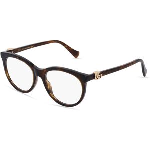 Kering Eyewear Gucci GG 1074O Unisex-Brille inkl. Gläser Vollrand Cateye Kunststoff-Gestell 53mm/18mm/145mm, braun