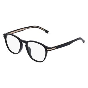 Safilo Boss 1509/G Herren-Brille inkl. Gläser Vollrand Rund Bio-Acetat-Gestell 51mm/19mm/145mm, schwarz