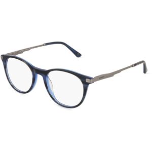 Mondottica Deutschland Hackett 1319 Unisex-Brille inkl. Gläser Vollrand Rund Acetat-Gestell 48mm/19mm/0mm, blau