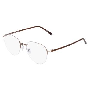 De Rigo Rodenstock 7140 Unisex-Brille inkl. Gläser Halbrand Rund Metall-Gestell 52mm/18mm/140mm, braun