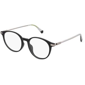 Safilo Polaroid PLD D461/G Unisex-Brille inkl. Gläser Vollrand Rund Kunststoff-Gestell 50mm/18mm/145mm, schwarz