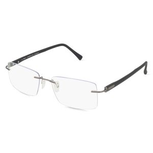 Fielmann ROW Fielmann COMFORT 116 CL Herren-Brille inkl. Gläser Randlos Eckig Titan-Gestell 55mm/17mm/140mm, grau