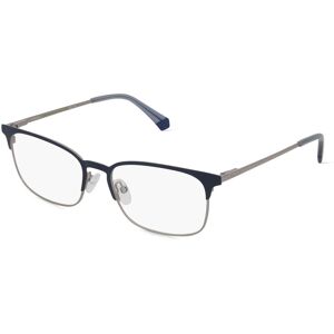 Safilo Polaroid PLD D441 Herren-Brille inkl. Gläser Vollrand Rechteckig Metall-Gestell 54mm/17mm/145mm, blau