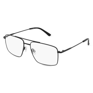 Fielmann ROW Fielmann OU 046 CL Herren-Brille inkl. Gläser Vollrand Eckig Edelstahl-Gestell 58mm/17mm/150mm, schwarz