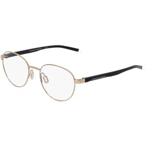 De Rigo Porsche Design 8746 Unisex-Brille inkl. Gläser Vollrand Rund Metall-Gestell 53mm/19mm/145mm, gold