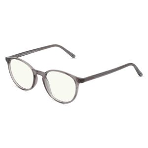 Fielmann JIL 005 BL Unisex-Blaulichtfilterbrille ohne Sehstärke Vollrand Panto Acetat-Gestell, grau