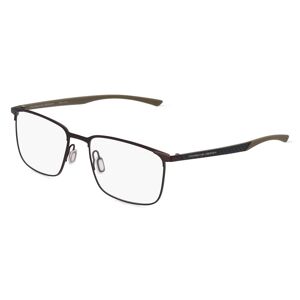 De Rigo Porsche Design 8753 Unisex-Brille inkl. Gläser Vollrand Rechteckig Metall-Gestell 55mm/18mm/140mm, braun