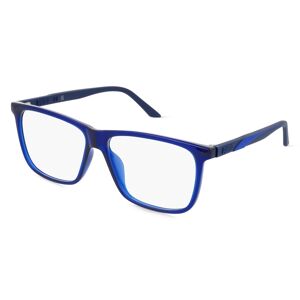 Kering Eyewear Puma PU0334O Unisex-Brille inkl. Gläser Vollrand Eckig Kunststoff-Gestell 58mm/14mm/145mm, blau