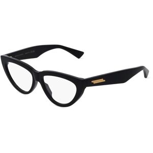 Kering Eyewear Bottega Veneta BV1193O Unisex-Brille inkl. Gläser Vollrand Cateye Acetat-Gestell 54mm/15mm/145mm, schwarz