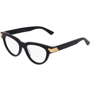 Kering Eyewear Bottega Veneta BV1106O Unisex-Brille inkl. Gläser Vollrand Butterfly Kunststoff-Gestell 52mm/18mm/140mm, schwarz