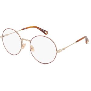 Kering Eyewear Chloé CH0179O Unisex-Brille inkl. Gläser Vollrand Rund Metall-Gestell 53mm/19mm/140mm, braun