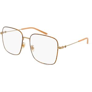 Kering Eyewear Gucci GG0445O Unisex-Brille inkl. Gläser Vollrand Eckig Metall-Gestell 56mm/17mm/140mm, braun