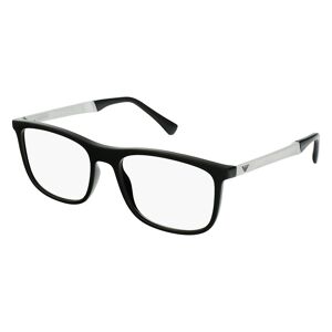 Luxottica Emporio Armani EA3170 Herren-Brille inkl. Gläser Vollrand Eckig Kunststoff-Gestell 55mm/18mm/145mm, schwarz