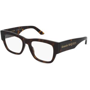 Kering Eyewear Alexander McQueen AM0436O Damen-Brille inkl. Gläser Vollrand Eckig Recycled Acetat-Gestell 52mm/19mm/145mm, braun