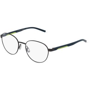 De Rigo Porsche Design 8746 Unisex-Brille inkl. Gläser Vollrand Rund Metall-Gestell 53mm/19mm/145mm, grau