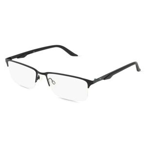 Kering Eyewear Puma PU0413O Unisex-Brille inkl. Gläser Halbrand Rechteckig Metall-Gestell 56mm/17mm/145mm, schwarz