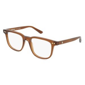 Kering Eyewear Montblanc MB0256O Herren-Brille inkl. Gläser Vollrand Rechteckig Acetat-Gestell 53mm/20mm/145mm, braun