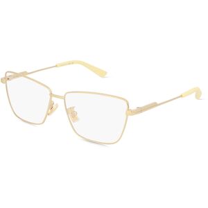 Kering Eyewear Bottega Veneta BV1197O Unisex-Brille inkl. Gläser Vollrand Cateye Edelstahl-Gestell 57mm/14mm/140mm, gold