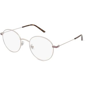 Kering Eyewear Gucci GG1054OK Unisex-Brille inkl. Gläser Vollrand Rund Metall-Gestell 51mm/21mm/145mm, silber