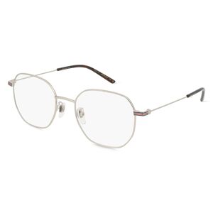 Kering Eyewear Gucci GG1125OA Unisex-Brille inkl. Gläser Vollrand Achteckig Metall-Gestell 53mm/20mm/145mm, silber