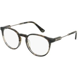 De Rigo Police POIVPLF10 Herren-Brille inkl. Gläser Vollrand Panto Material Mix-Gestell 51mm/19mm/145mm, braun