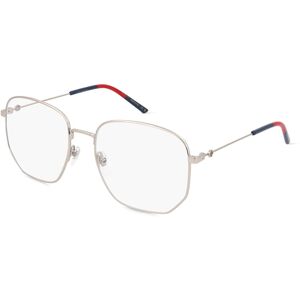 Kering Eyewear Gucci GG0396O Unisex-Brille inkl. Gläser Vollrand Eckig Metall-Gestell 56mm/18mm/140mm, silber