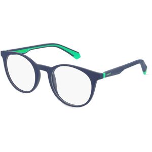 Safilo Polaroid PLD D476 Unisex-Brille inkl. Gläser Vollrand Panto Kunststoff-Gestell 50mm/21mm/145mm, blau