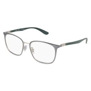 Luxottica Ray-Ban RX6486 Unisex-Brille inkl. Gläser Vollrand Panto Edelstahl-Gestell 52mm/17mm/145mm, grau