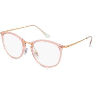 Luxottica Ray-Ban RX7140 Unisex-Brille inkl. Gläser Vollrand Panto Kunststoff-Gestell 51mm/20mm/150mm, pink