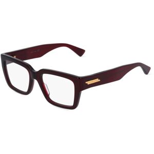 Kering Eyewear Bottega Veneta BV1153O Unisex-Brille inkl. Gläser Vollrand Eckig Kunststoff-Gestell 51mm/18mm/140mm, rot