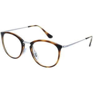 Luxottica Ray-Ban RB 7140 Unisex-Brille inkl. Gläser Vollrand Panto Kunststoff-Gestell 49mm/20mm/150mm, braun