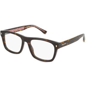 Safilo Dsquared2  D2 0021 Herren-Brille inkl. Gläser Vollrand Eckig Acetat-Gestell 54mm/19mm/150mm, braun