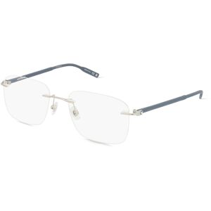 Kering Eyewear Montblanc MB0222O Herren-Brille inkl. Gläser Randlos Rechteckig Metall-Gestell 58mm/20mm/150mm, silber