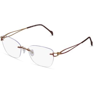 Fielmann ROW Fielmann COMFORT 117 CL Damen-Brille inkl. Gläser Randlos Eckig Titan-Gestell 52mm/17mm/135mm, lila