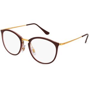 Luxottica Ray-Ban RX7140 Unisex-Brille inkl. Gläser Vollrand Panto Kunststoff-Gestell 49mm/20mm/150mm, braun