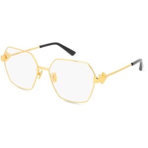 Kering Eyewear Bottega Veneta BV1224O Unisex-Brille inkl. Gläser Vollrand Achteckig Metall-Gestell 57mm/16mm/145mm, gold