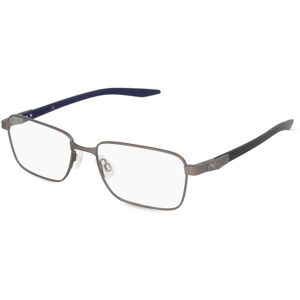 Kering Eyewear Puma PU0421O Unisex-Brille inkl. Gläser Vollrand Rechteckig Metall-Gestell 55mm/17mm/145mm, grau