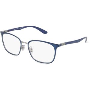 Luxottica Ray-Ban RX6486 Unisex-Brille inkl. Gläser Vollrand Panto Edelstahl-Gestell 54mm/17mm/145mm, blau