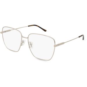 Kering Eyewear Gucci GG1414O Damen-Brille inkl. Gläser Vollrand Eckig Metall-Gestell 58mm/16mm/145mm, silber