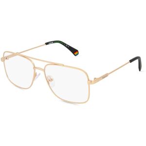 Safilo Polaroid PLD D451 Herren-Brille inkl. Gläser Vollrand Eckig Metall-Gestell 55mm/15mm/145mm, Gold