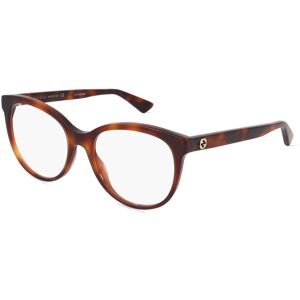 Kering Eyewear Gucci GG0329O Unisex-Brille inkl. Gläser Vollrand Rund Acetat-Gestell 53mm/18mm/145mm, braun