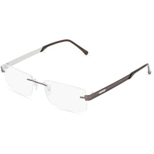 Fielmann ROW Fielmann COMFORT 033 TR Herren-Brille inkl. Gläser Randlos Eckig Titan-Gestell 56mm/17mm/145mm, grau