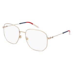 Kering Eyewear Gucci GG0396O Unisex-Brille inkl. Gläser Vollrand Eckig Metall-Gestell 56mm/18mm/140mm, gold