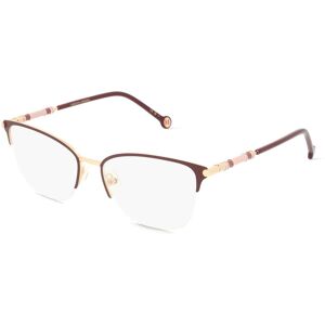 Safilo Carolina Herrera CH0033 Damen-Brille inkl. Gläser Halbrand Browline Metall-Gestell 53mm/17mm/145mm, rot