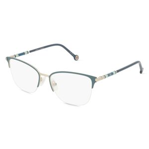 Safilo Carolina Herrera CH0033 Damen-Brille inkl. Gläser Halbrand Browline Metall-Gestell 53mm/17mm/145mm, grün